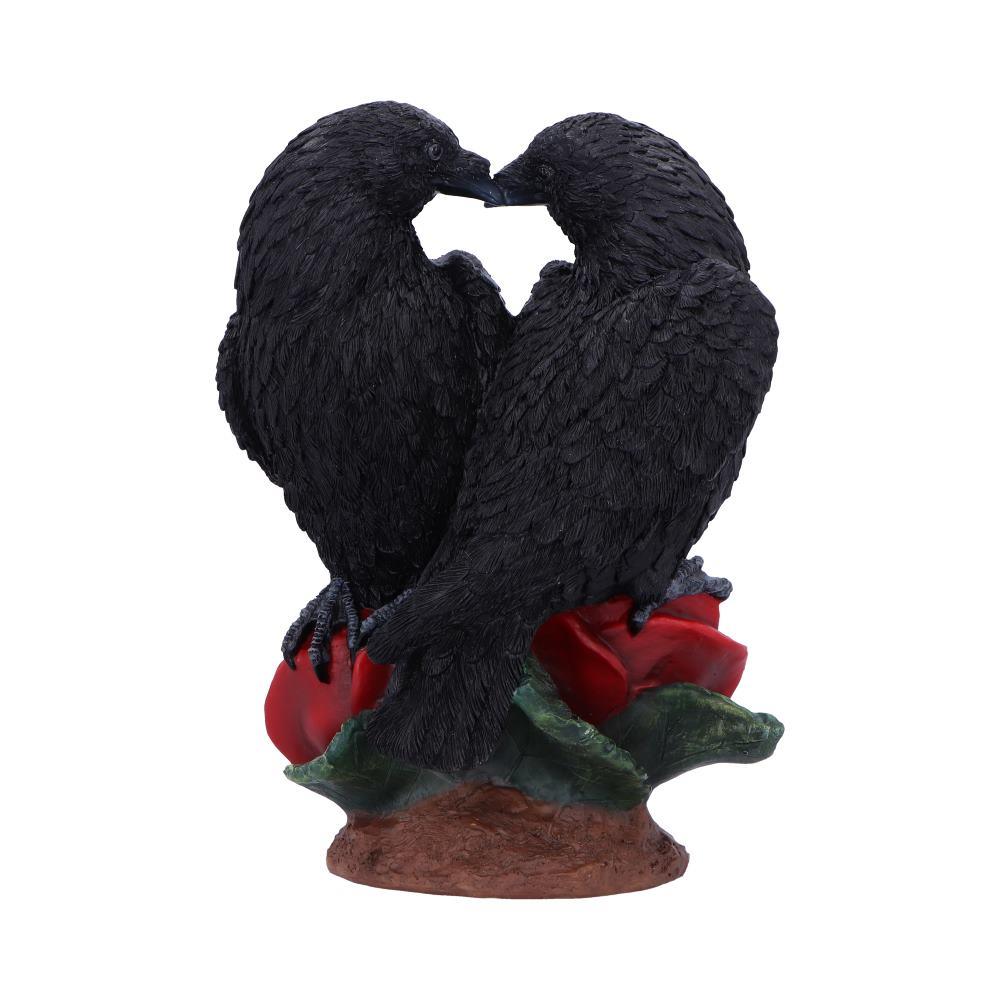 Gothic Raven Embrace Fantasy Figurine Mystical Crow Couple Romantic Statue Art
