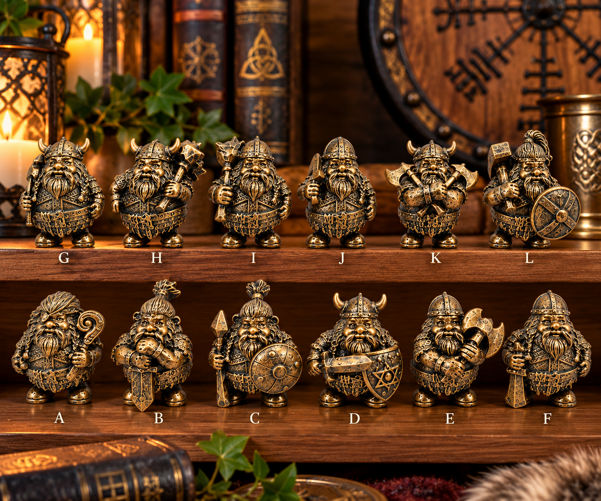 Viking Figurines Set of 12 Norse Warriors Nordic Miniature Ornaments Collectibles