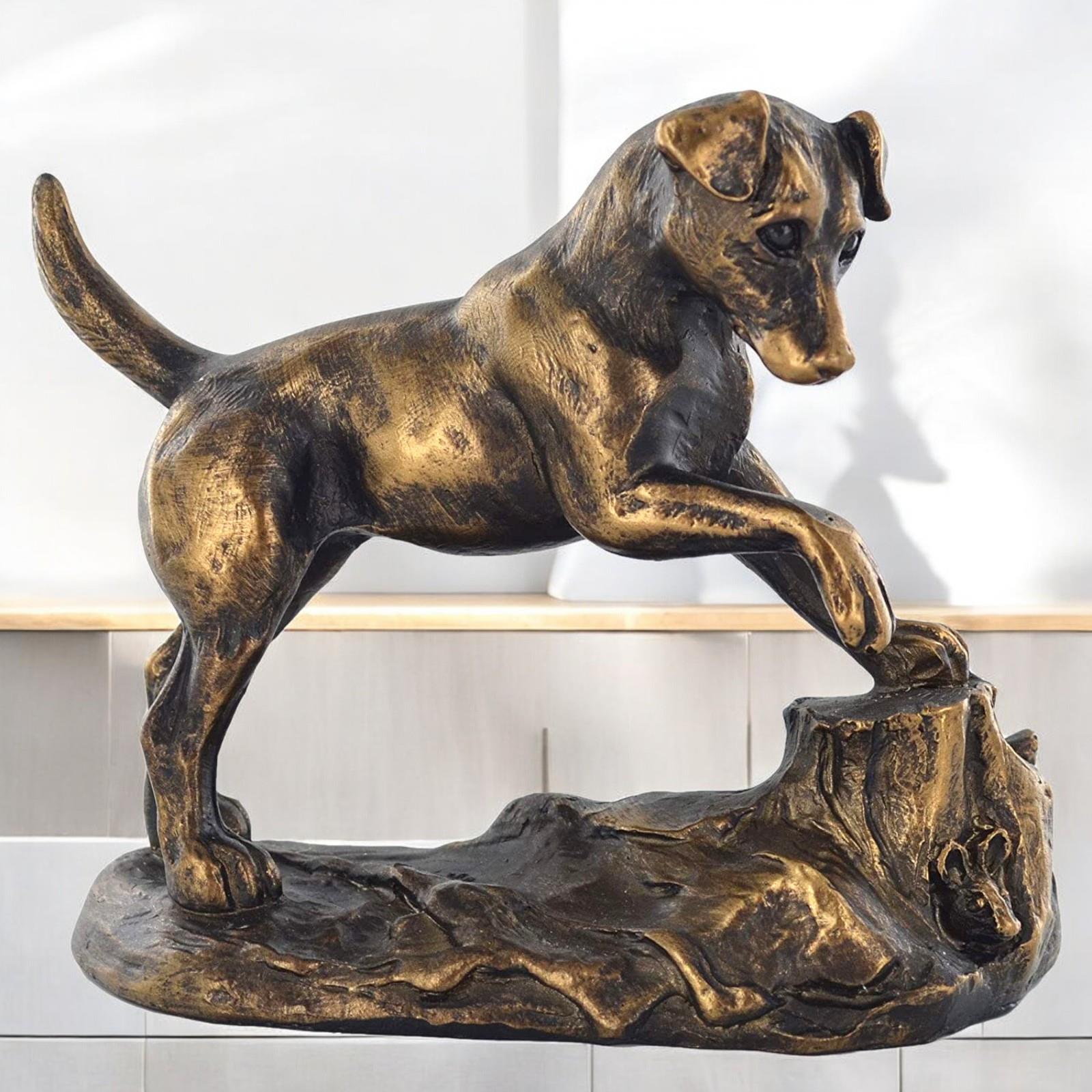 Exquisite Bronze Effect Jack Russell Terrier Sculpture by Harriet Glen - Resin Statue - Perfect Gift for Dog Lovers!-Osiris Craftworks