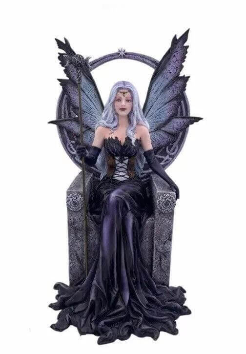 Dark Gothic Fairy Queen Sculpture Pagan Wiccan Altar Statue Goddess Decoration