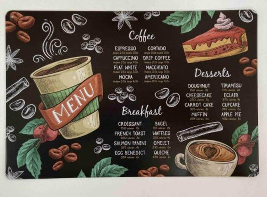 Vintage Café Shop Menu Metal Sign: A Charming Nostalgic Addition to Your Kitchen Decor-Osiris Craftworks