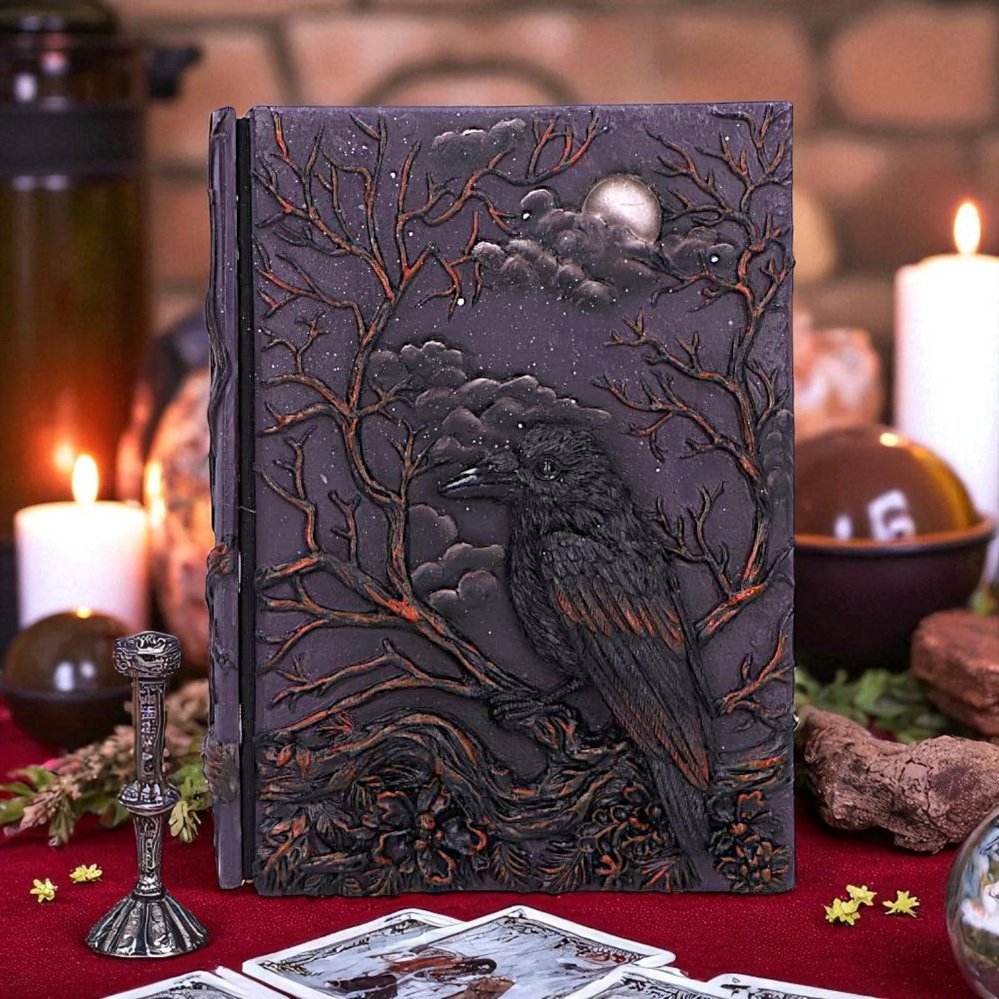 Mystical Raven Journal Gothic Spell Book Grimoire Fantasy Notebook Wiccan Art