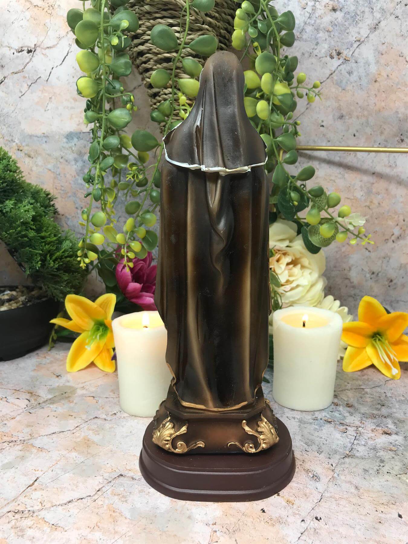 Saint Clare of Assisi Statue Catholic Saint Sculpture Religious Santa Clara Ornament Figurine for Home or Chapel