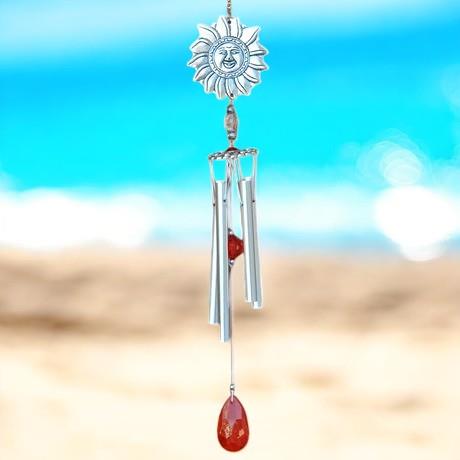 Sun Wind Chime with Acrylic Gem Accents – Beautiful Sun Catcher & Garden Decor - 42 cm