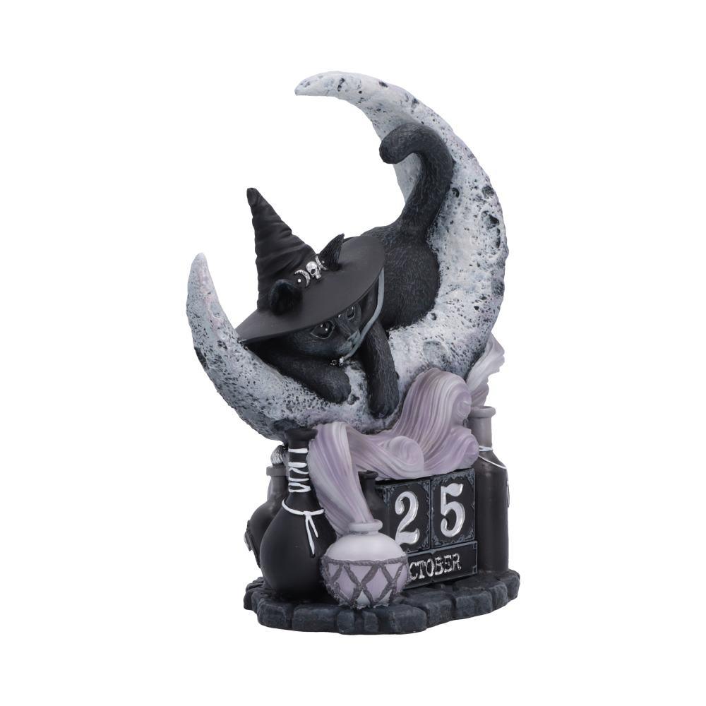 Gothic Black Cat Perpetual Calendar Witch Moon Halloween Wiccan Decor Art