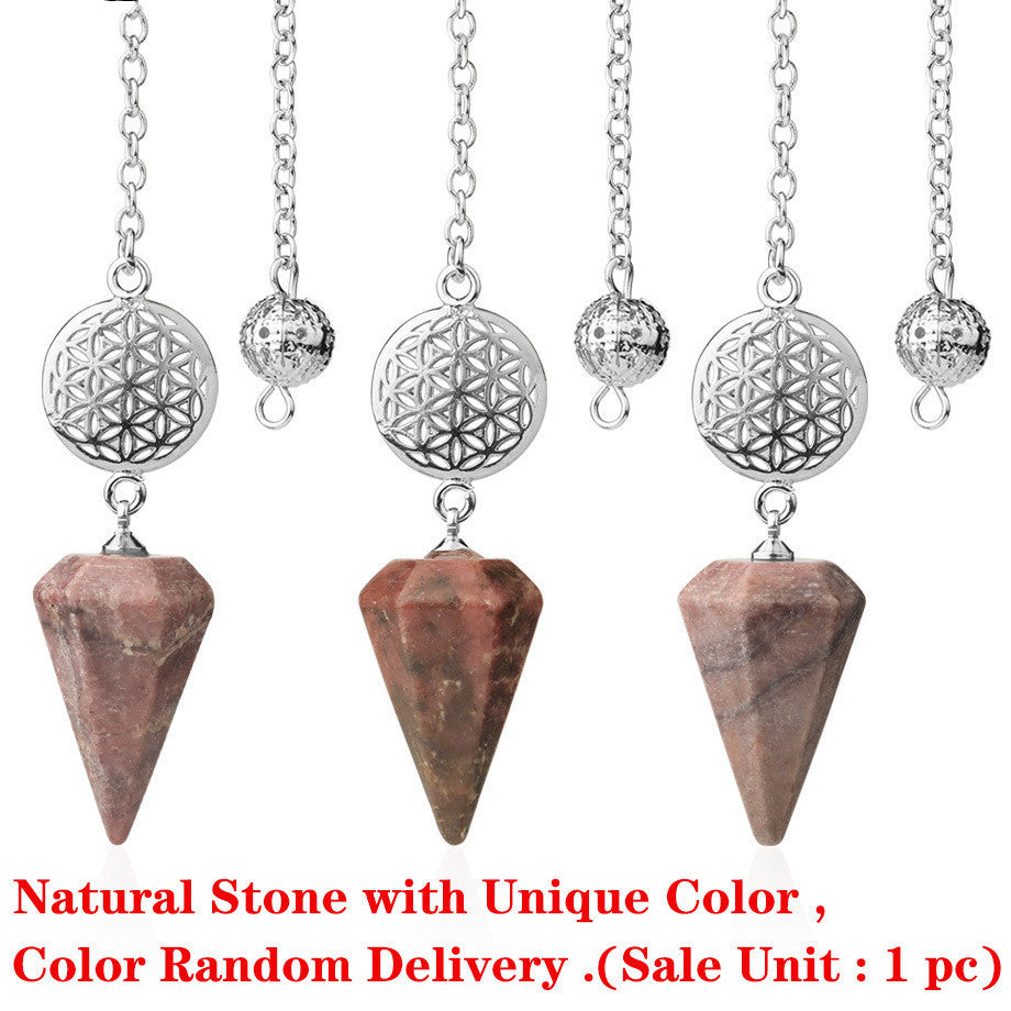 Semi-precious Stone Pendant Healing Crystal Point Pendulum Wika Meditation Chakra