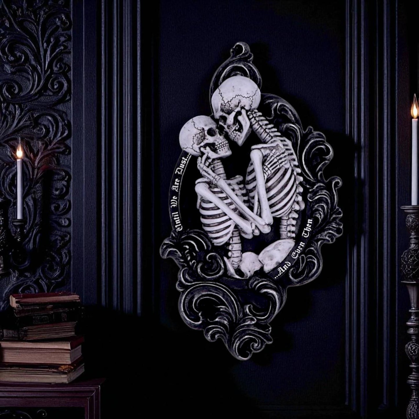 Dark Gothic Baroque Romantic Skeleton Wall Decor Halloween Lovers Ornament