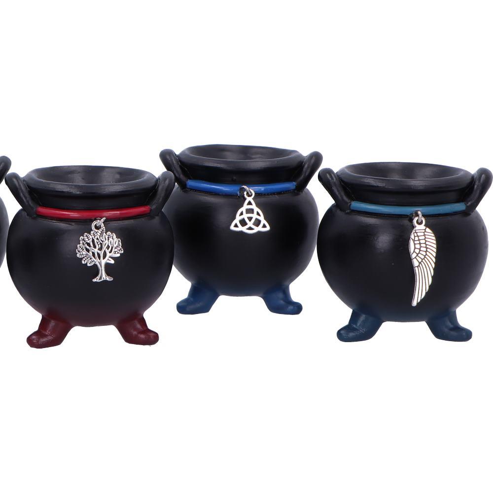 Positive Energy Cauldrons Set of 6 Mini Wiccan Altar Pagan Witchcraft Ornaments