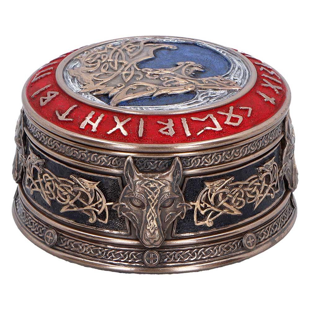 Fenrir Treasure Box Norse Mythology Viking Wolf Rune Storage Keepsake Trinket