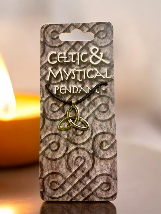 Celtic Mystical Triquetra Pendant with Cord