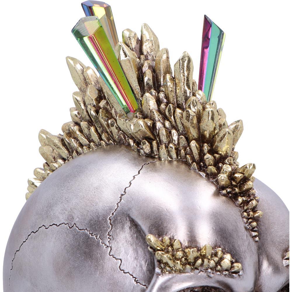 Gothic Crystal Mohawk Skull Ornament Chrome Punk Crystal  Fantasy Figurine