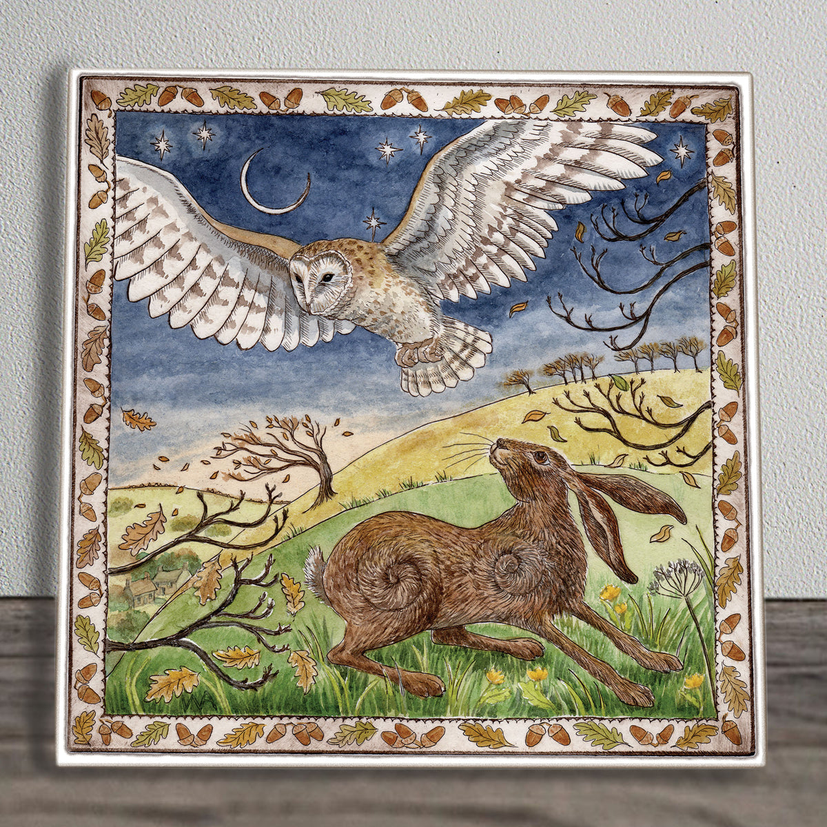 Bringing In The Winter Winds Ceramic Art Tile by Wendy Andrew | 20X20 cm | Boxed | Wall Art Decor