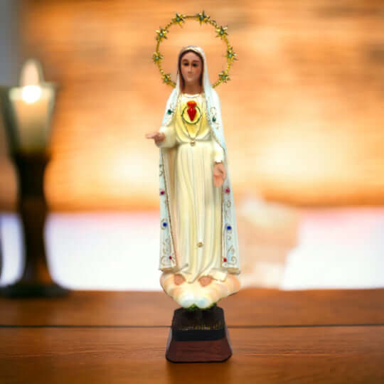 Immaculate Heart of Mary Statue | Sacred Art Resin Figurine | Religious Decor | Blessed Mother | Spiritual Gift | Marian Devotion