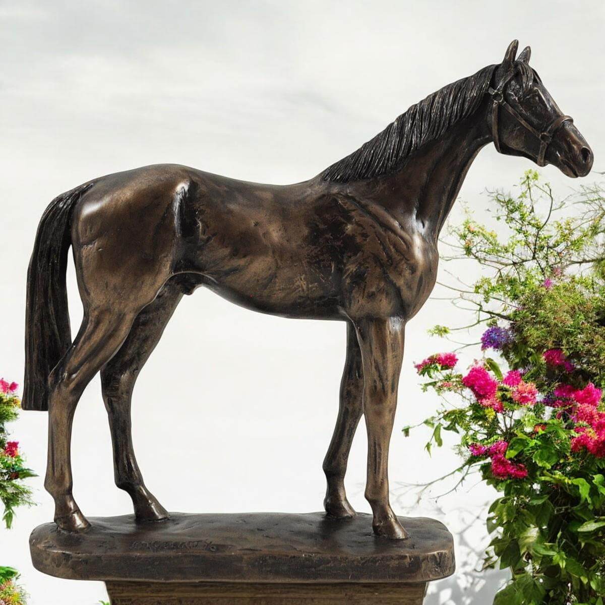 Elegant Epsom Dandy Horse Sculpture by David Geenty - Bronze Effect Resin Figurine for Home Decor