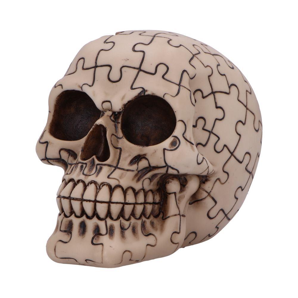 Gothic Puzzled Skull Ornament Jigsaw Fantasy Art Spooky Halloween Statue Gift