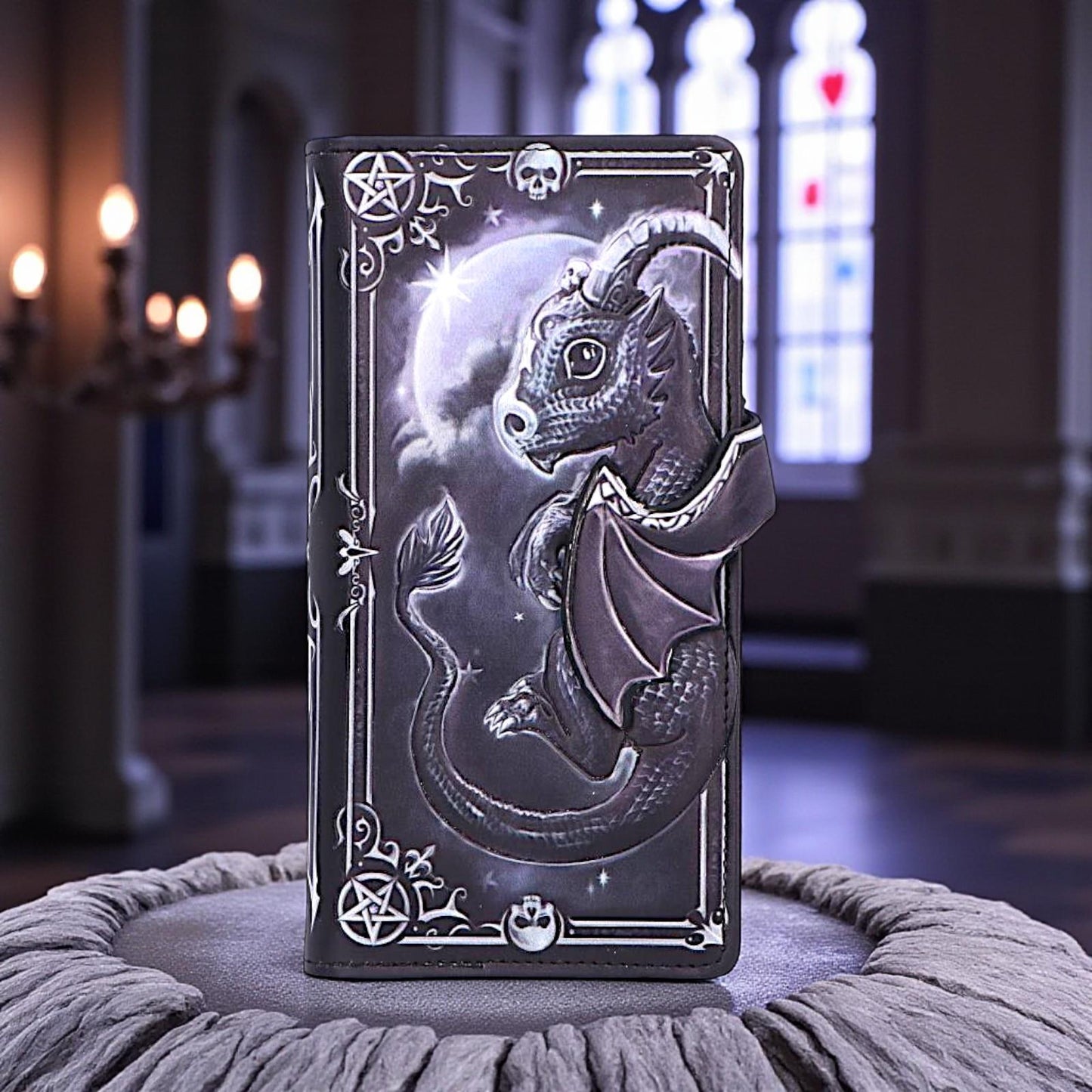 Lucifly Gothic Embossed Purse Moon Design Wallet Cult Cuties Dark Fantasy Gift