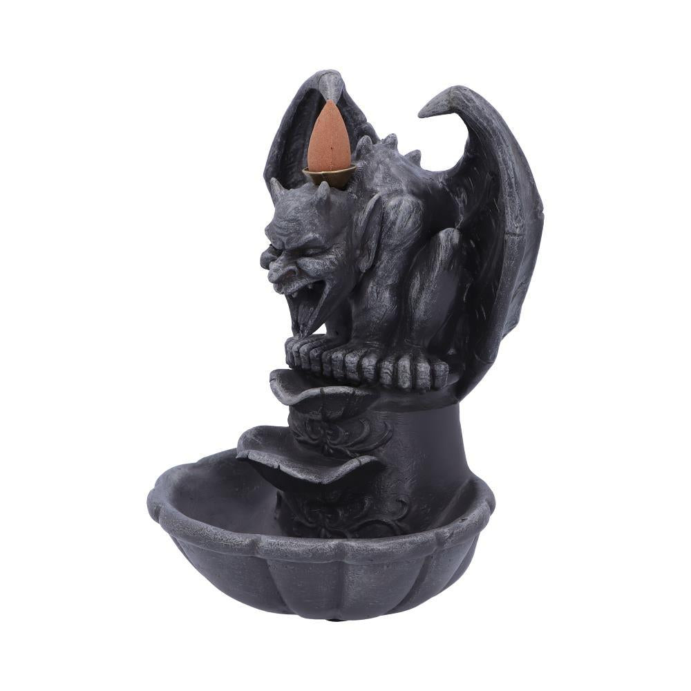 Dark Gargoyle Incense Cone Burner Gothic Backflow Smoke Tower Horror Statue