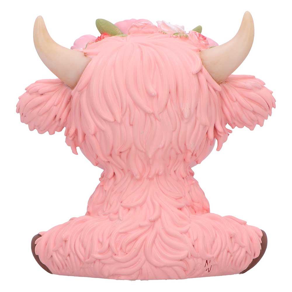 Moo Crew Primrose Pink Flower Cow Figurine Cute Farmhouse Ornament Decor