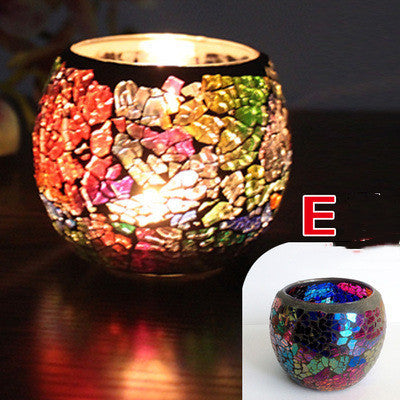 European Glass Mosaic Candle Holder Gift Ornament