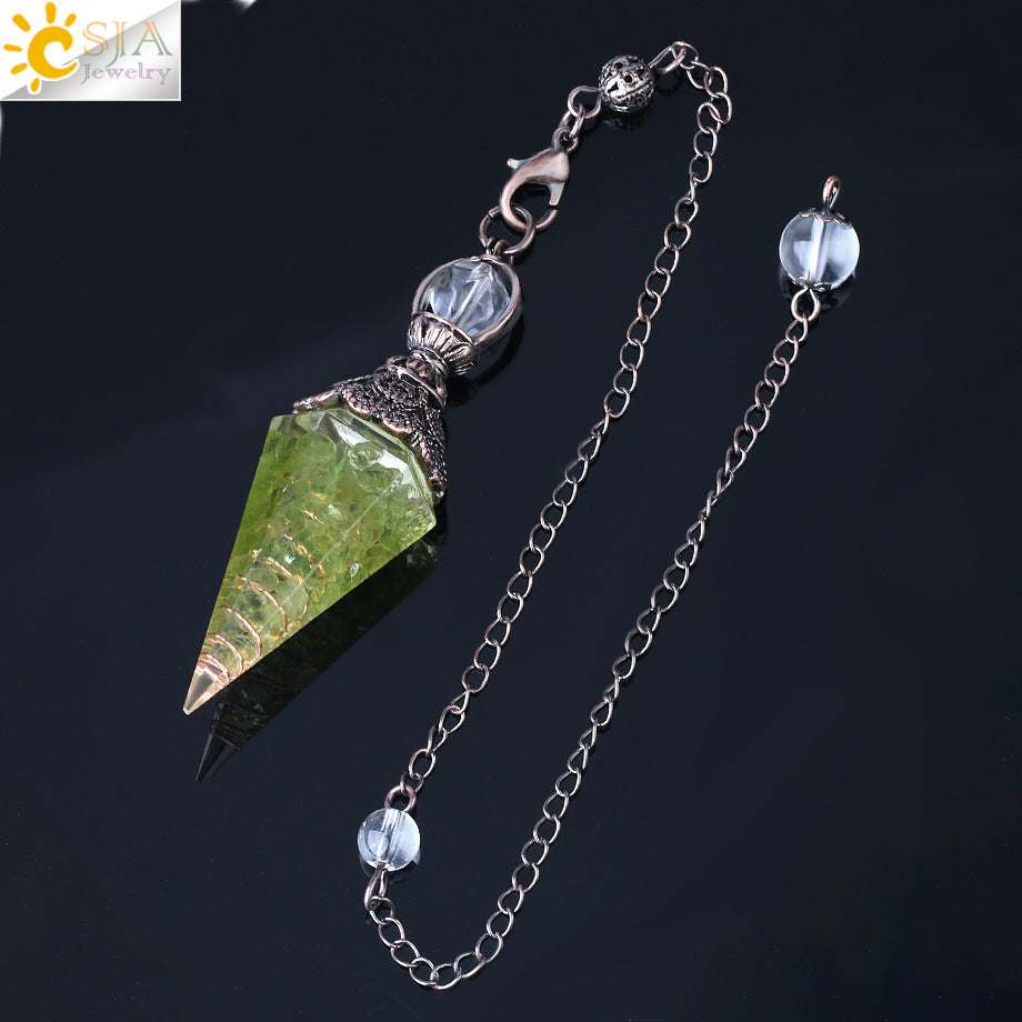 Colorful Crystal Pendulum Natural Gravel Pendant