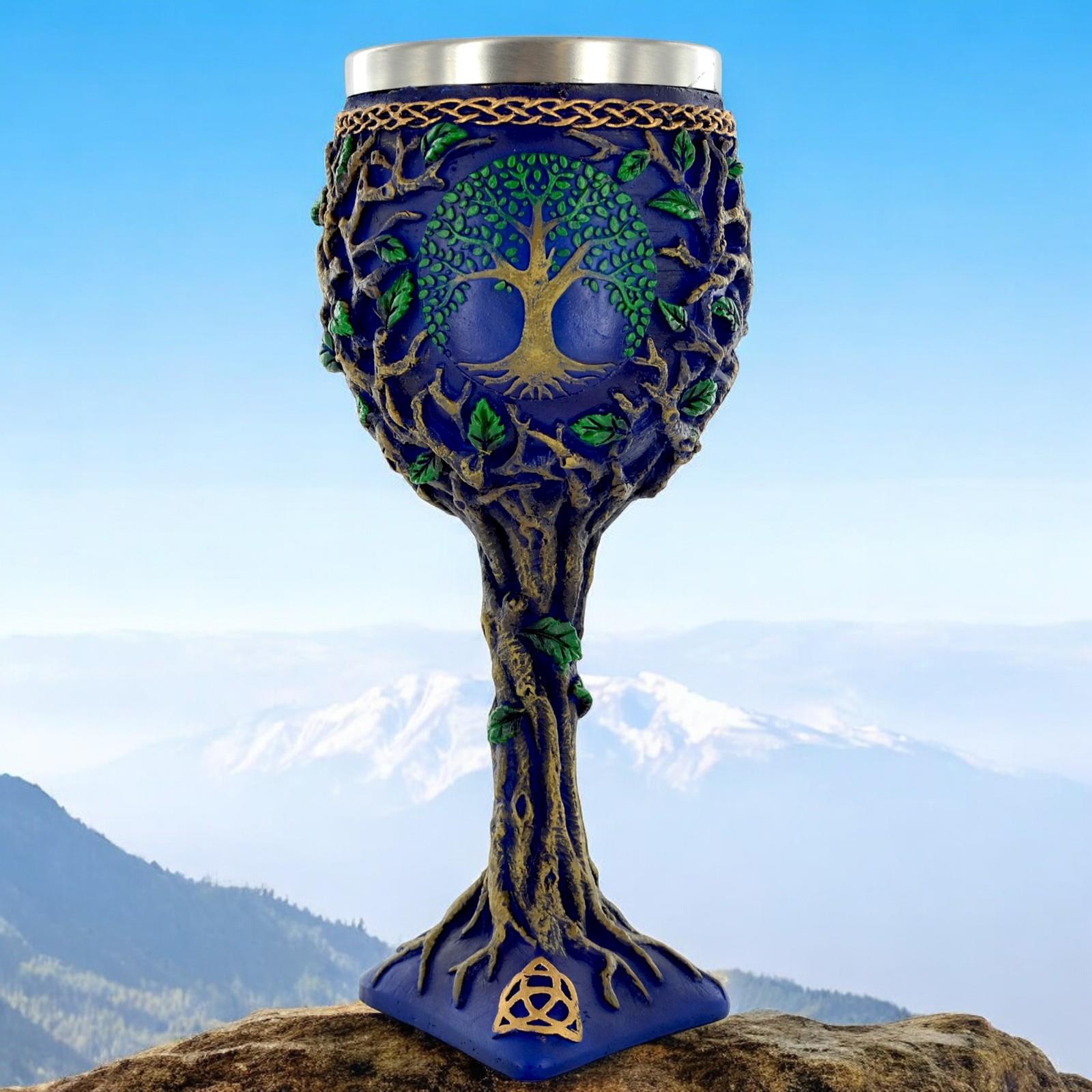 Tree of Life Chalice Goblet Celtic Resin Cup Wicca Altar Pagan Chalice