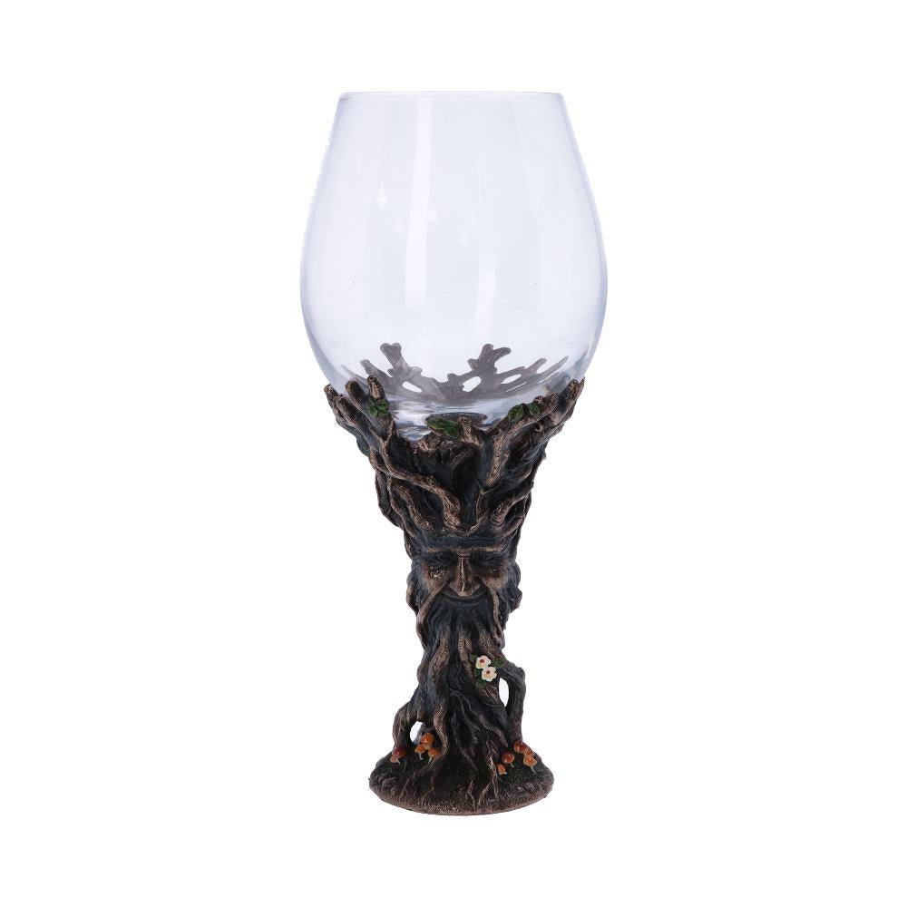 Spirit of the Forest Goblet Ancient Green Man Chalice Pagan Glass Wiccan Decor