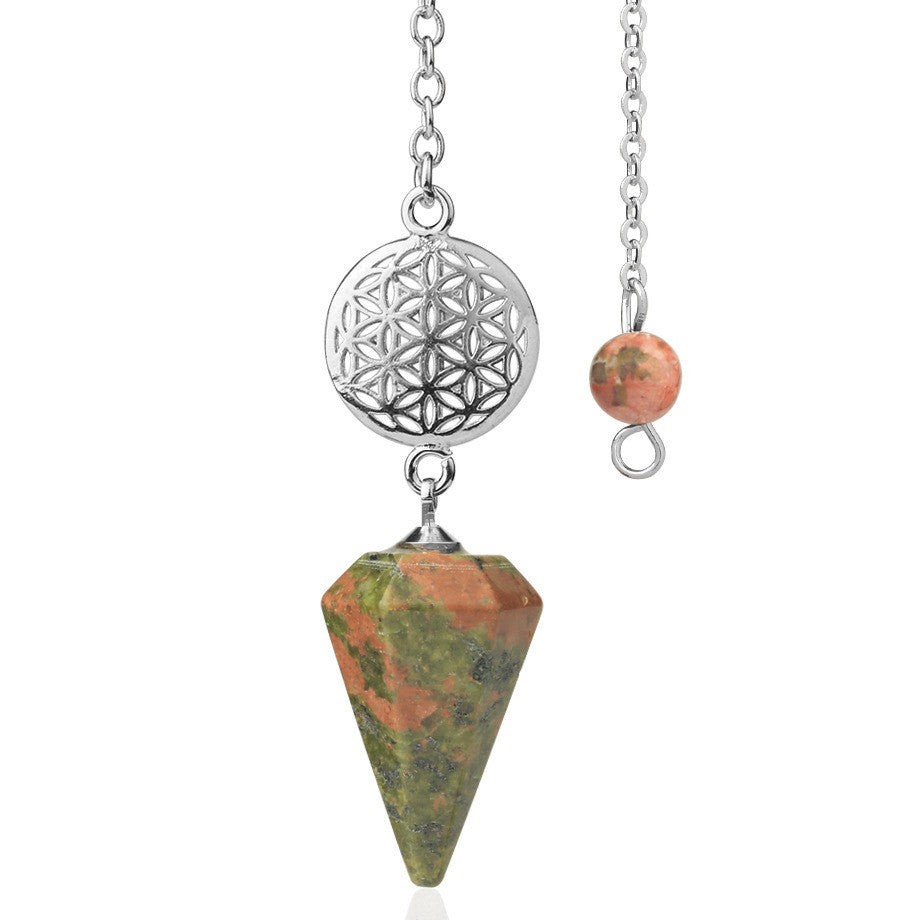 Semi-precious Stone Pendant Healing Crystal Point Pendulum Wika Meditation Chakra