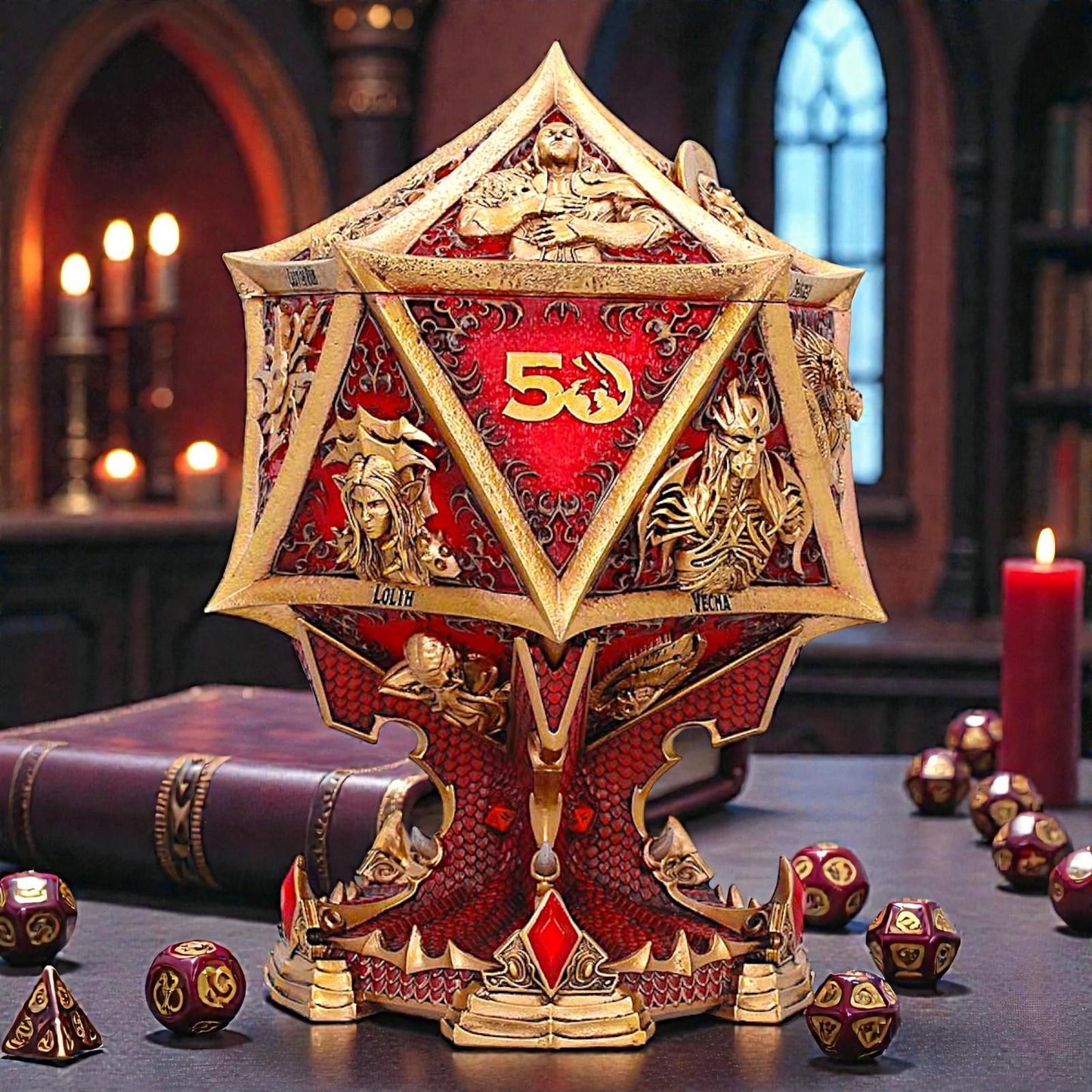 Dungeons & Dragons 50th Anniversary Collector Box Statue Figurine D20 Display