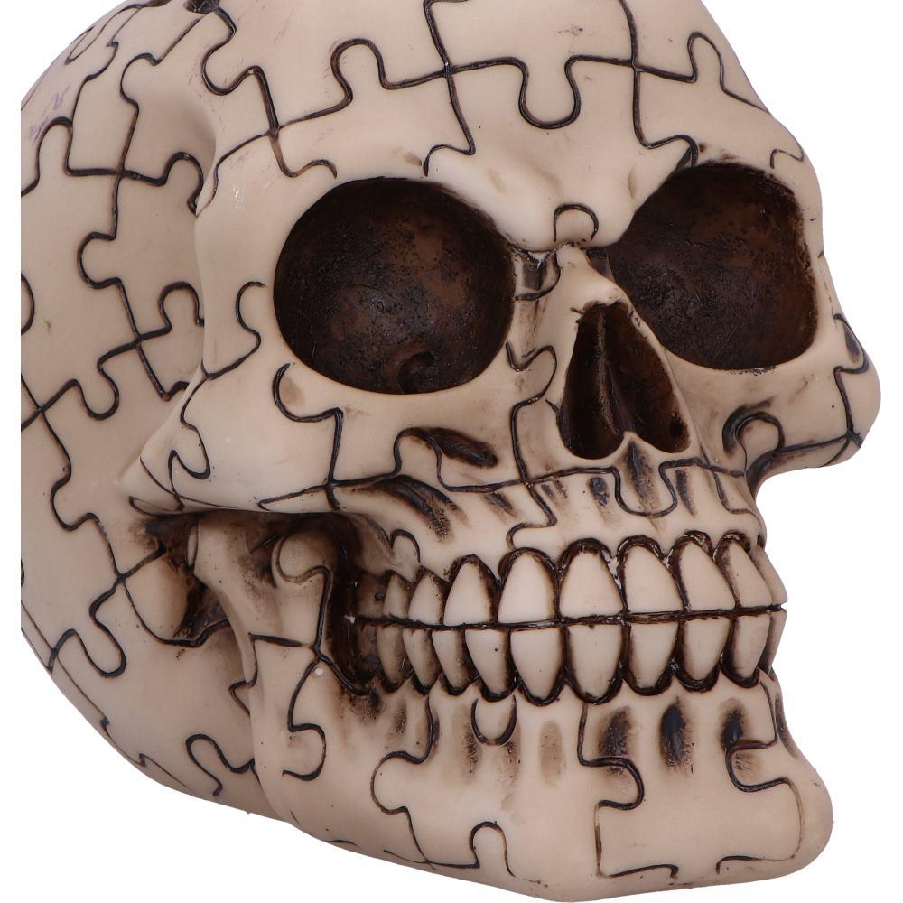 Gothic Puzzled Skull Ornament Jigsaw Fantasy Art Spooky Halloween Statue Gift