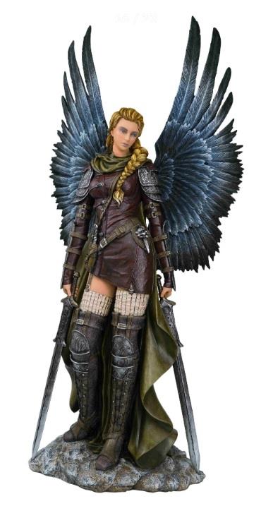 Large Gothic Angel Statue Fantasy Winged Warrior Gothic Figurine Ornament 69cm