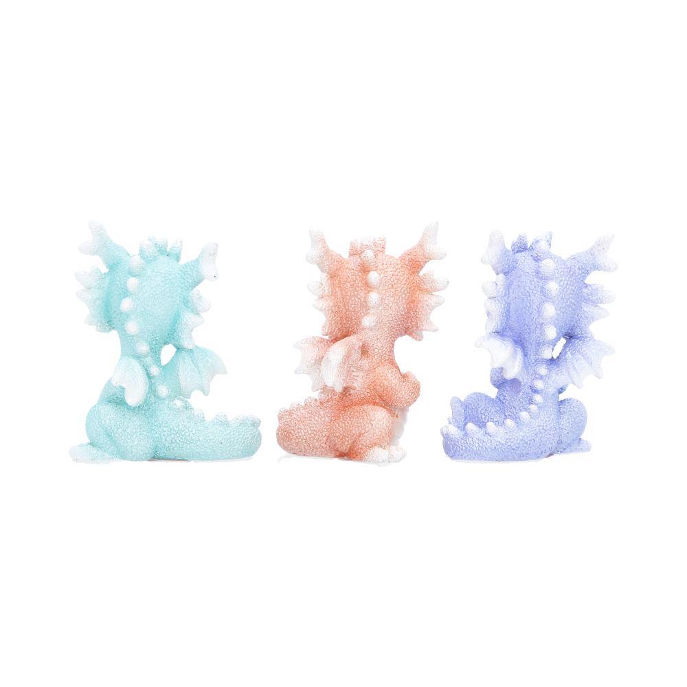 Fantasy Dragon Hatchling Trio Statue Figurines Ornament  Set 3 Cute Collectible