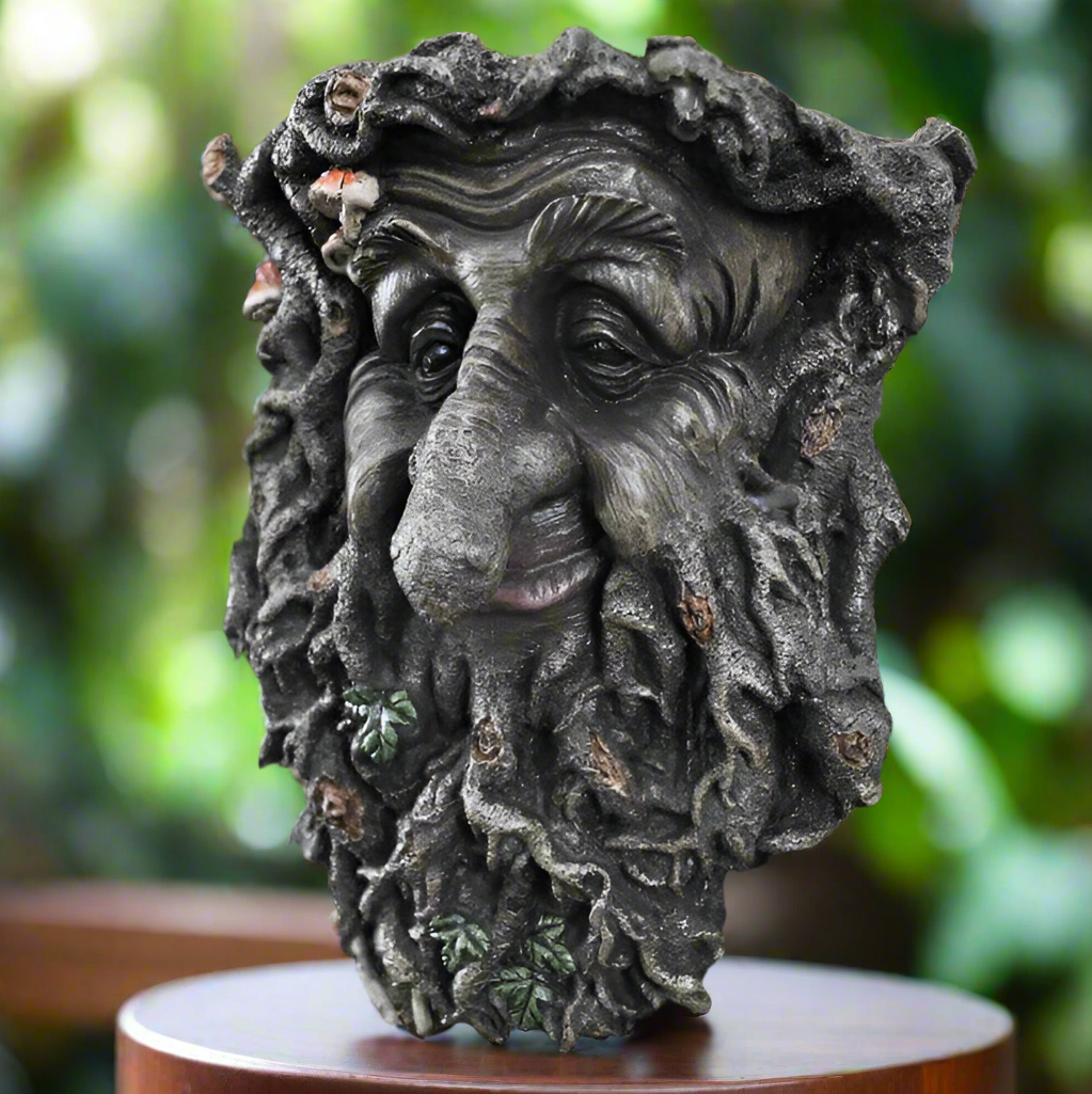 Man Of Forest GreenMan Tree Face Leaf Plaque Wall Garden Ornament New & Boxed