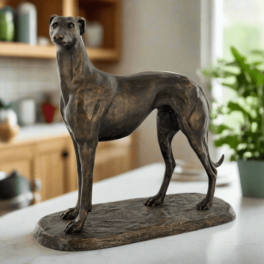 Elegant Greyhound Sculpture in Bronze Effect Resin by Harriet Glen -  Dog Art Statue - Perfect for Home Décor & Collectors