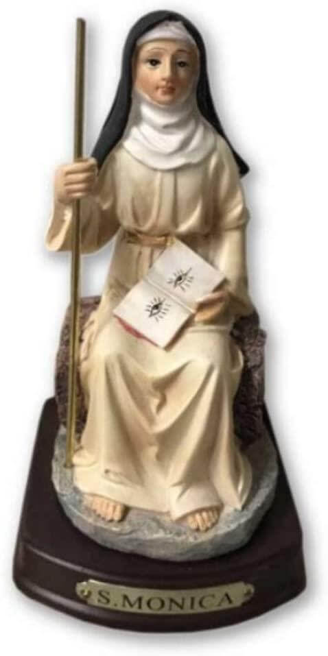 Saint Monica Statue Sculpture Religious Santa Monica Ornament Figurine for Home or Chapel