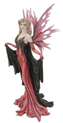 Gothic Fairy Figurine Pink Black Enchanted Wings Ornament Fantasy Resin Statue 55cm