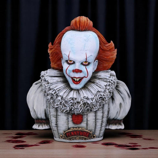 Terrifying Pennywise Resin Bust 30cm | Gothic Horror Clown Ornament | IT Movie Collectible Prop
