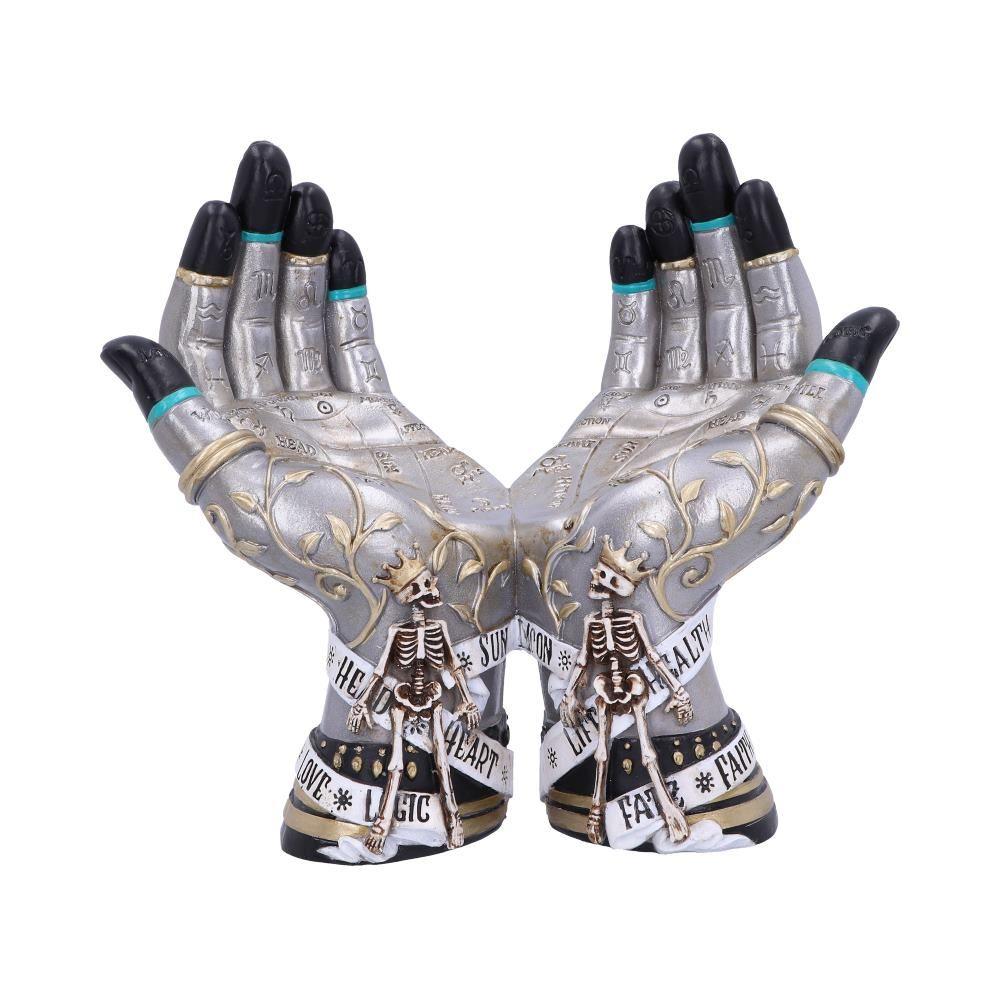 Hands of the Future Palmistry Crystal Ball Holder 20cm | Gothic Decor Resin Ornament