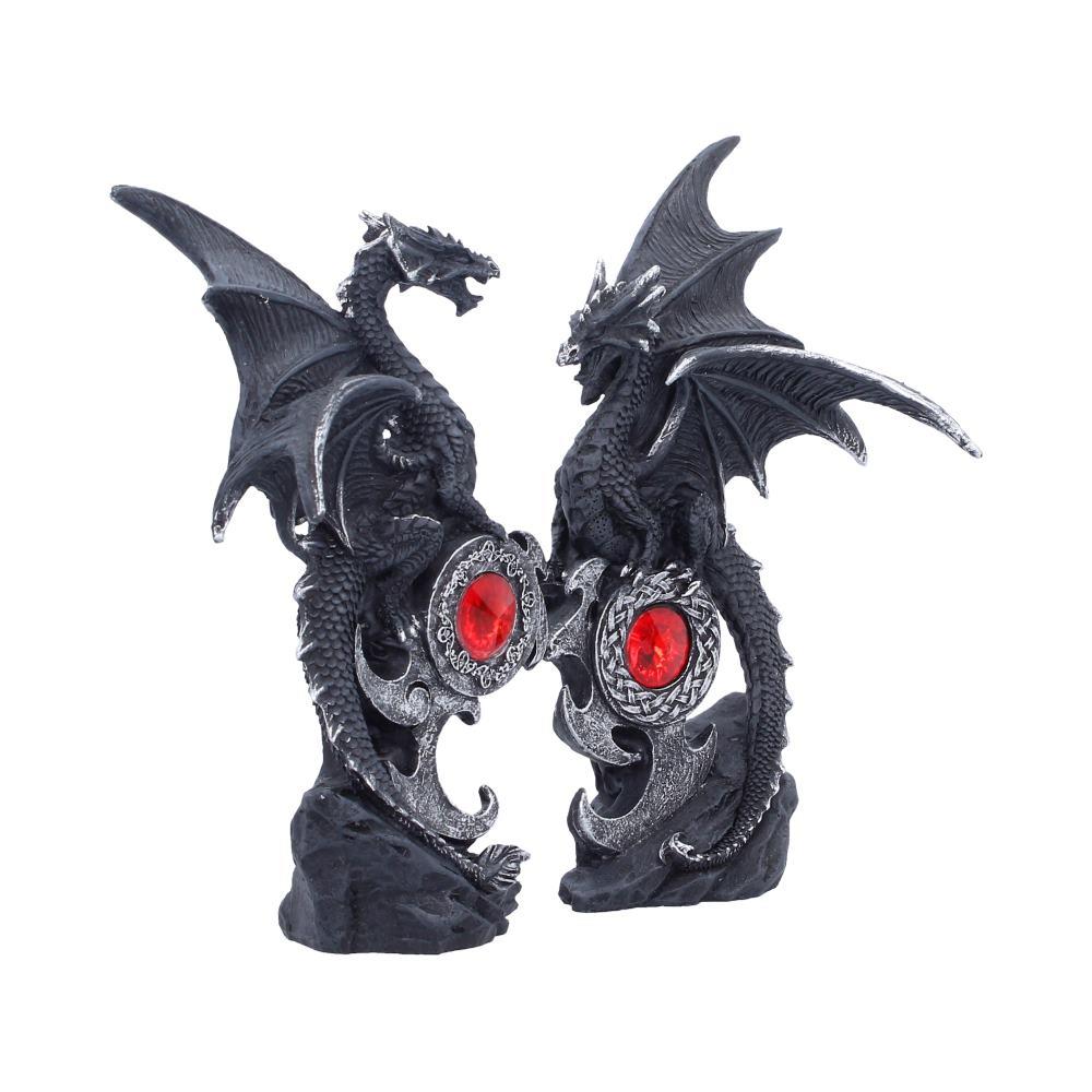 Midnight Protectors Dragon Set Gothic Fantasy Jewelled Statue Ornament Decor