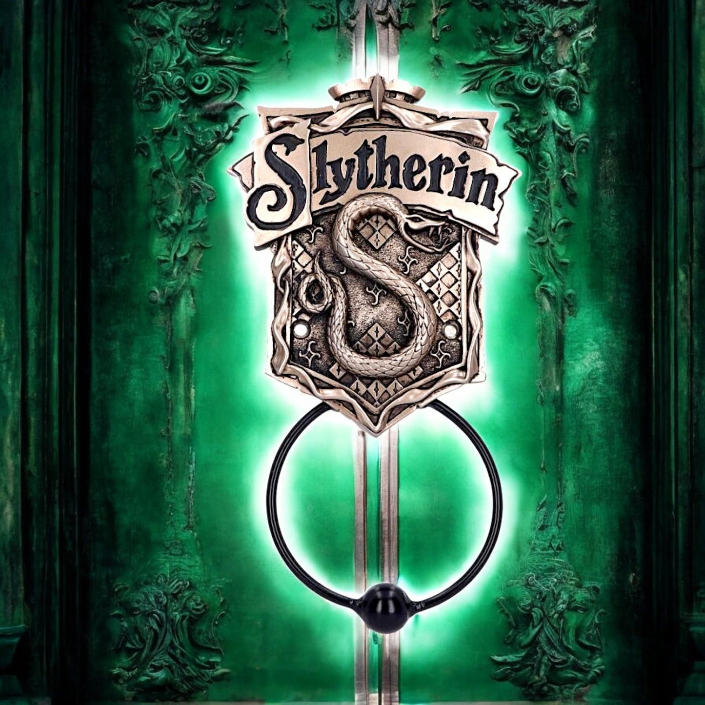 Harry Potter Slytherin Door Knocker 24.5cm - Officially Licensed Bronze Crest Design