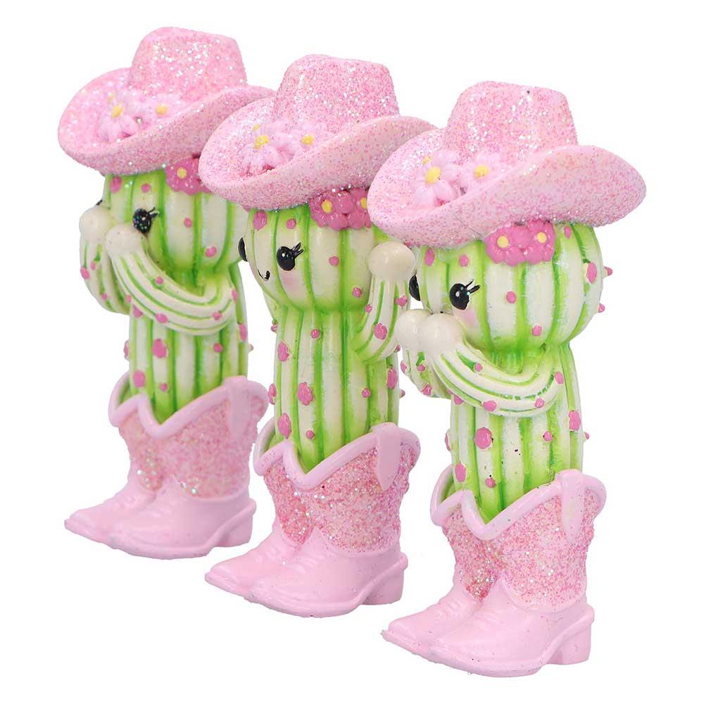 Three Wise Cactus Figurines Cute Novelty Ornament See Hear Speak Evil Decor