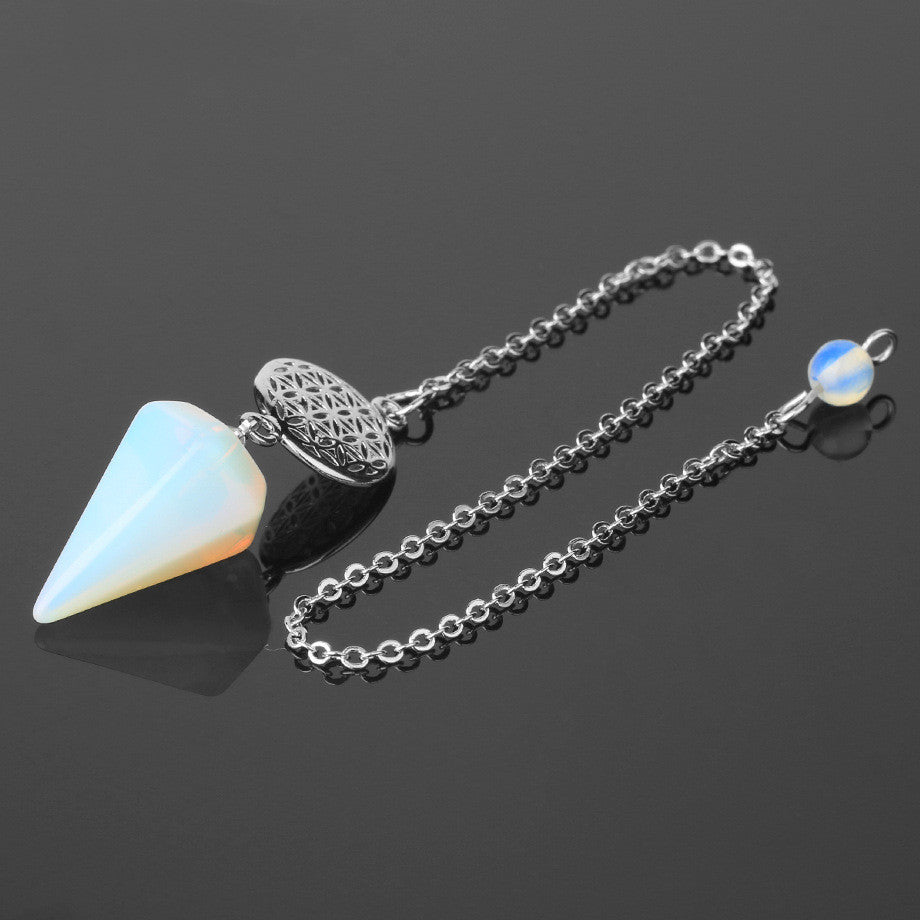 Semi-precious Stone Pendant Healing Crystal Point Pendulum Wika Meditation Chakra