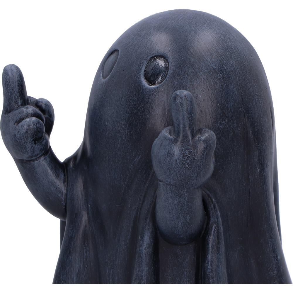 Cheeky Humour Middle Finger Ghost Figurine Funny Gothic Statue Halloween Art