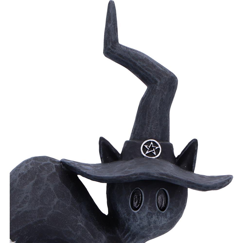 Witchy Black Cat Spell Figurine Gothic Statue Celestial Symbols Spooky occult Art
