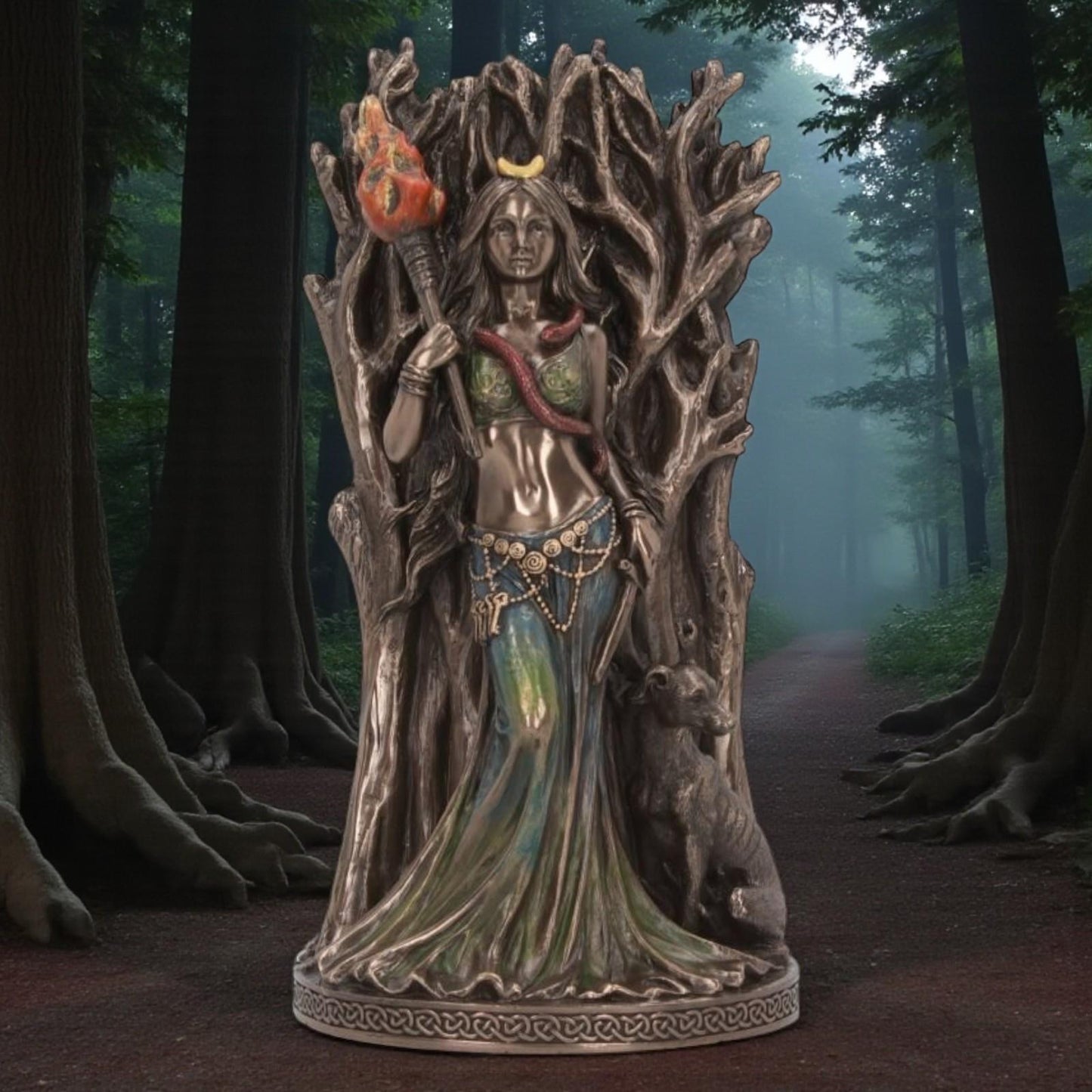 Hekate Goddess Statue Greek Mythology Figurine Pagan Wiccan Deity Witchcraft Altar Ornament