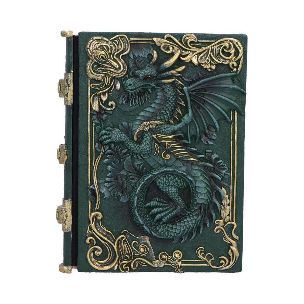 Fantasy Dragon Grimoire Gothic Spell Book Journal with Green Sculpted Cover