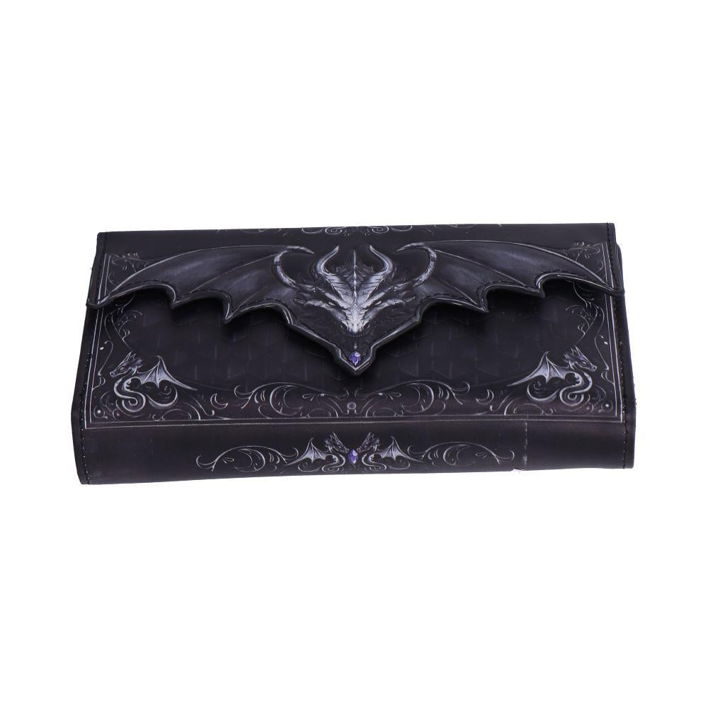 Dark Dragon Scale Purse Gothic Wallet Fantasy Gift Mythical Embossed Accessory