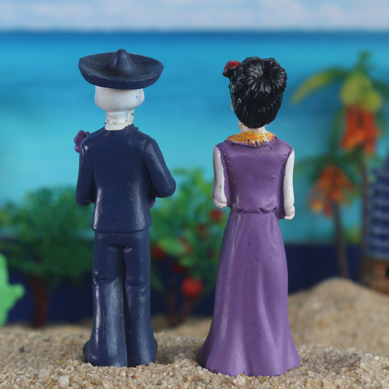 Zombie Skull Couple Halloween Sand Table Sandware Resin Crafts Decoration