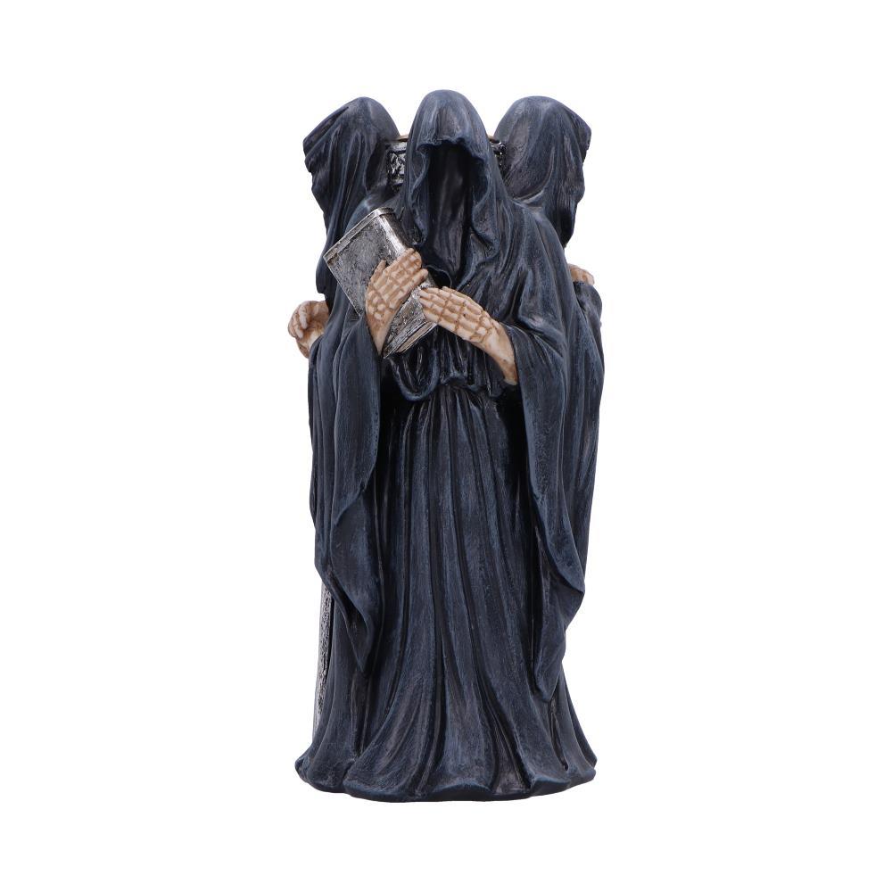 Dark Mystic Candle Holder Gothic Hooded Figures Ornament Fantasy Skull Sword