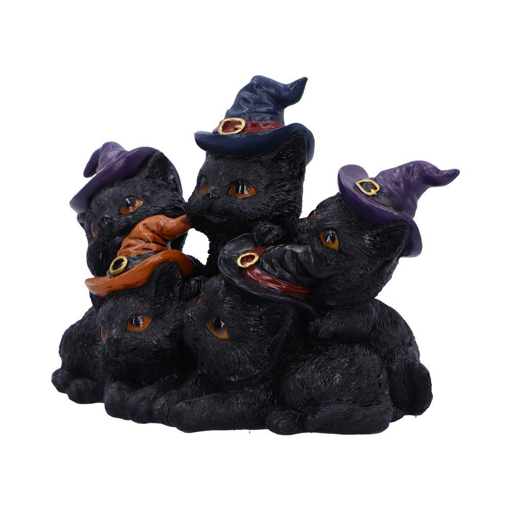 Witchy Black Cats Figurine Familiar Friends Gothic Cat Ornament Wiccan Witch
