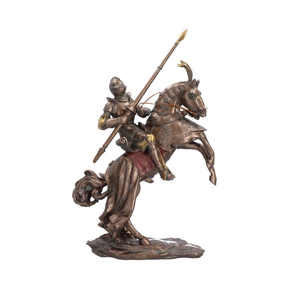Medieval Knight on Horse Figurine Armoured Cavalry Statue Bronze Effect 45.9cm